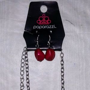 💚💲4/$20. Ruby Red Stones, Necklace and Earrings Set.